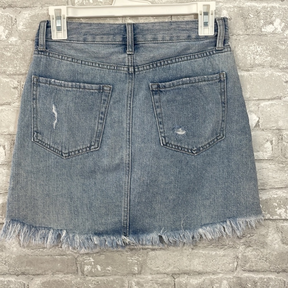 Just Black Distressed Denim Skirt - Picture 2 of 5